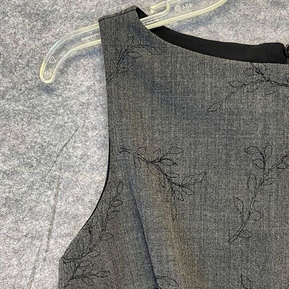 Harold's Dress Women's Size 8 Gray Wool Sleeveless Floral Pencil Embroidered EUC - Picture 5 of 16